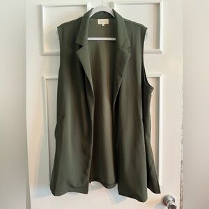 Dark Olive Green Blazer Vest Size 1X